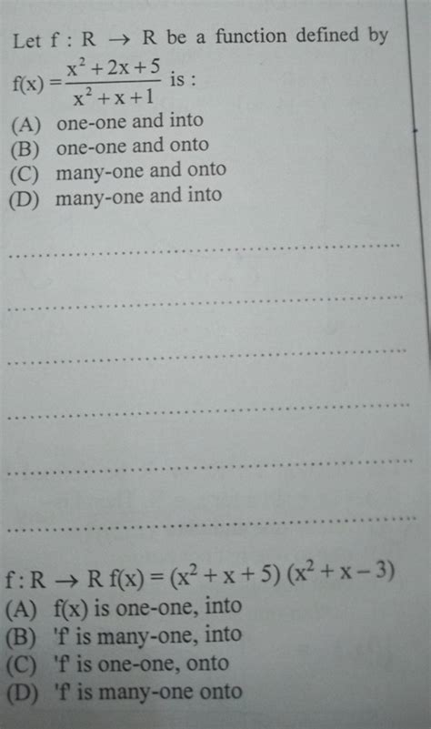 Let F R→r Be A Function Defined By F X X2 X 1x2 2x 5 Is Filo