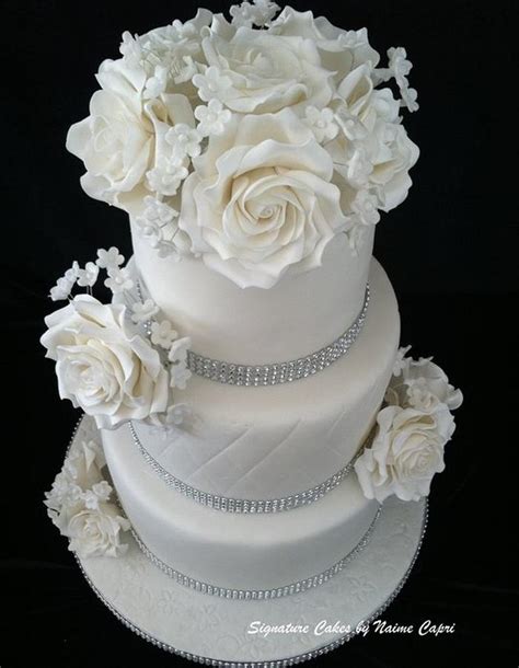 Classic White Wedding Cake Decorated Cake By Cakesdecor