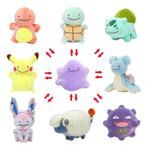 Juguete De Peluche Reversible De Pok Mon Ditto Deformado Doble Cara