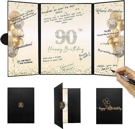 Amazon DARUNAXY Black Gold 90th Birthday Party Decorations Happy