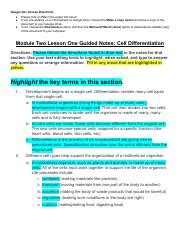 Copy Of Biology Module Two Lesson One Guided Notes Highlighted Pdf