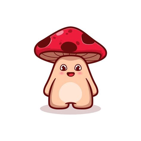 Cute Little Character Mascot Mushroom Vector Stock Vector Royalty Free