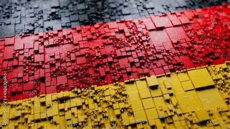 German Flag Rendered As Futuristic 3d Blocks Germany Network Concept