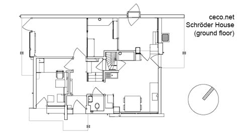 Schroder House Second Floor Plan