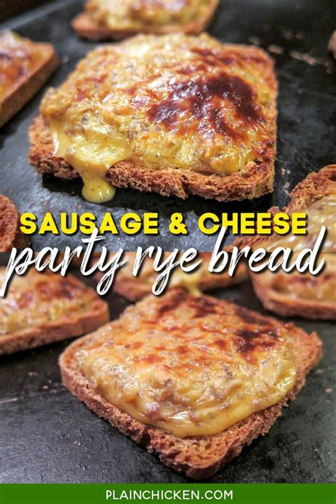 Sausage & Cheese on Party Rye Bread - SUPER simple to make and tastes ...