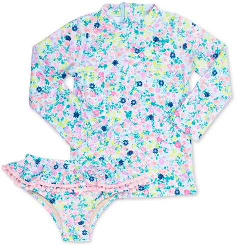 Rashguard Set W Ruffle Girls 6m 6 Neon Tie Dye Shade Critters