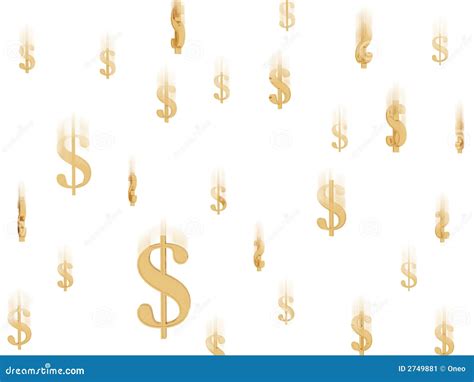 Falling Gold Dollar Symbols Stock Illustration Image 2749881