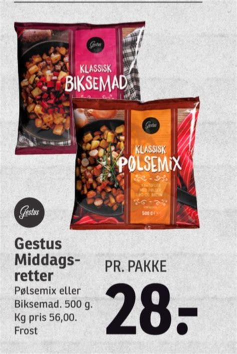 Gestus pølsemix tilbud hos SPAR