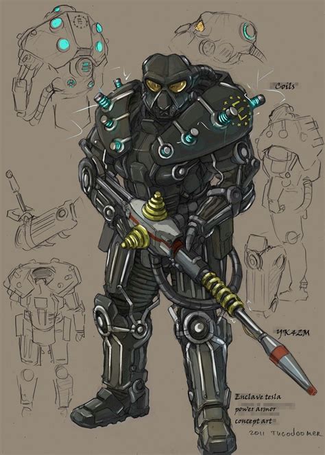 Enclave Tesla Power Armor by Vasily Khazykov. Old concept for one RTS ...