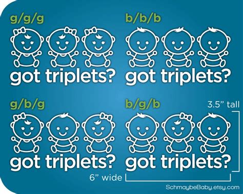 Got Triplets Baby White Vinyl Car Decal Boy Triplets Girl Etsy