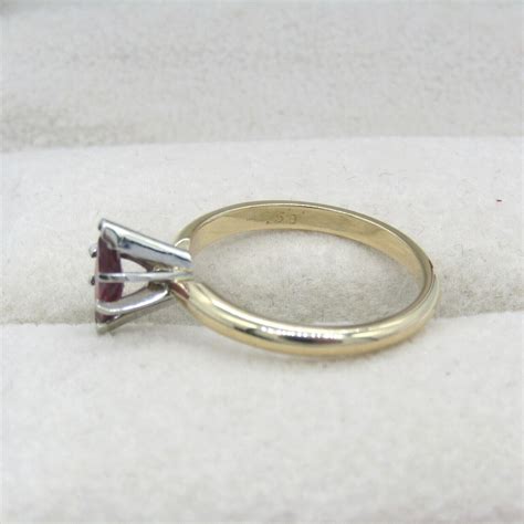 K Yellow Gold Marquis Cut Ruby Solitaire Ring W App Gem