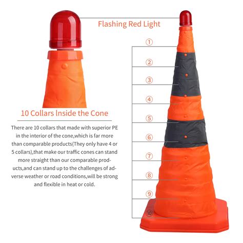 Sunnyglade 4 Pack 28 Inch Collapsible Traffic Cones