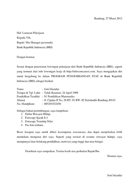 20 Contoh Surat Lamaran Kerja CV Yang Baik Dan Benar