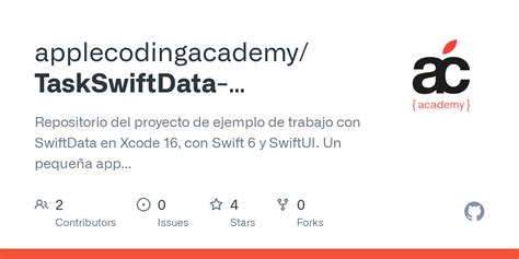 Github Applecodingacademy Taskswiftdata Acacademy Masterclass