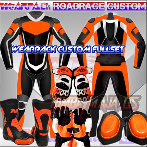 Jual Paket Custom Wearpack Roadrace Balap Set Sepatu Slinding Pad Glove