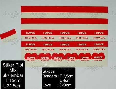 Sticker Pipi Merah Putih Isi Pcs Dan Pcs Tempelan Pipi Bendera