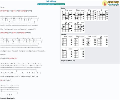 Chord: Saint Mary - tab, song lyric, sheet, guitar, ukulele | chords.vip