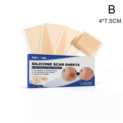 4pcs Silicone Gel Scar Repair Patch For Skin Tone For Scar Stretch Marks W6s5