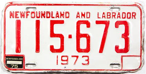 1975 Newfoundland and Labrador License Plate | Brandywine General Store