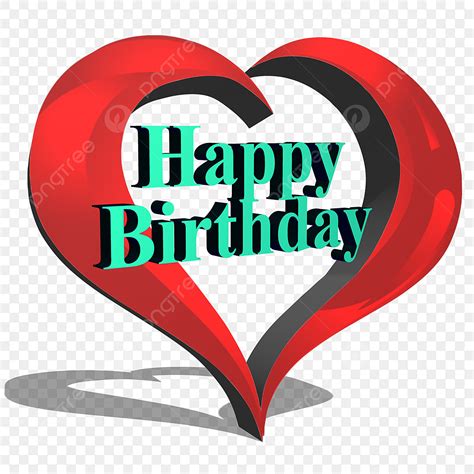 Happy Birthday Wish In Red Heart For Editing Happy Birthday Love