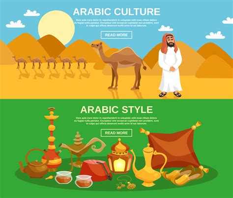 Arabic Culture Banner 468324 Vector Art at Vecteezy