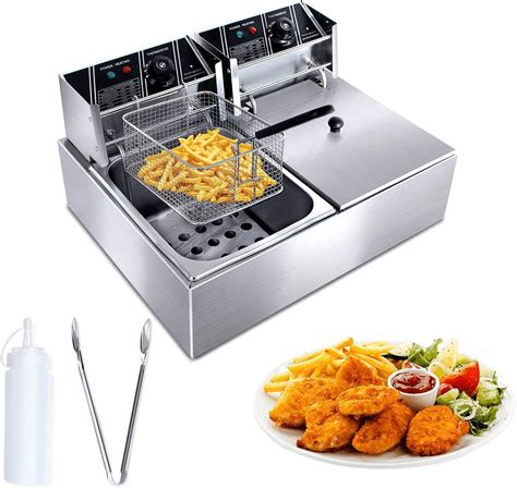 Amazon Zxmoto W Commercial Deep Fryer W Baskets Lids L