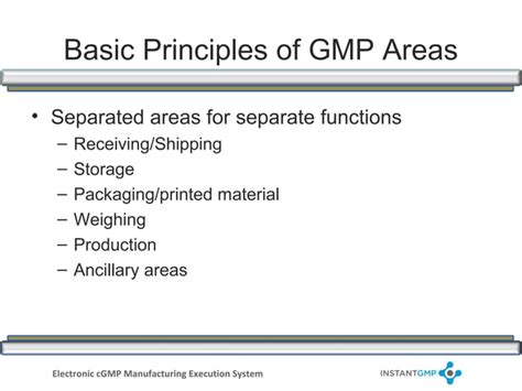 Instantgmp Compliance Series Facility Areas Ppt