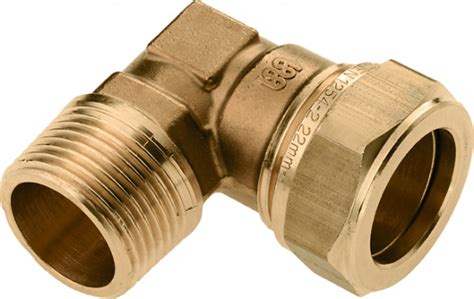 Bonfix Compression Fitting Knee Male Thread 1 12 X 42mm Brass Online Ordering At