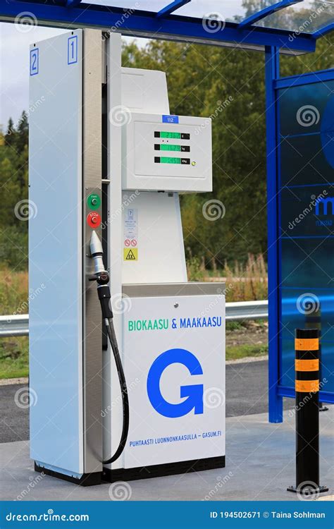 Gasum Unmanned Compressed Natural Gas Cng Dispenser Editorial Image