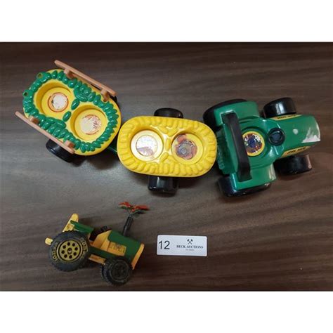 Plastic John Deere Tractor with 2 Trailers & Toy Tractor - Beck ...