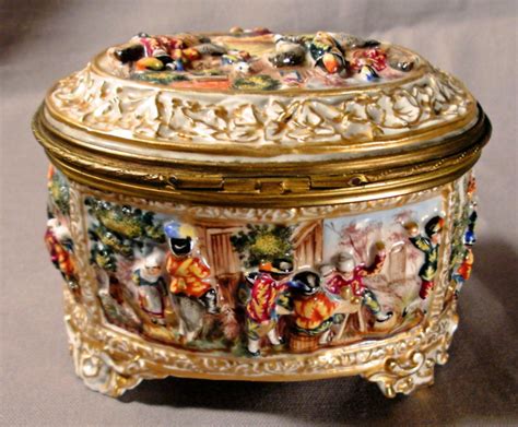 Th C Capodimonte High Relief Porcelain Box For Sale Antiques