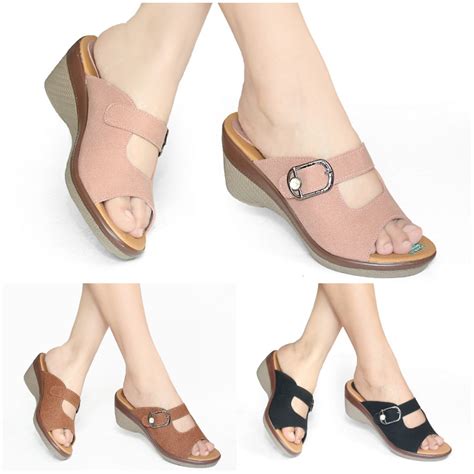 sandal wedges slop wanita cs shopee indonesia
