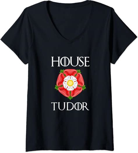 Womens English History England House Of Tudor V Neck T Shirt