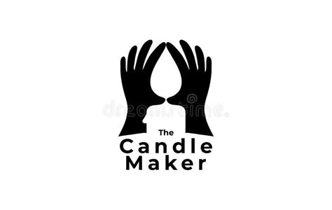 Candle Logo Simple Design,Hand Holding Candle, Black and White ...