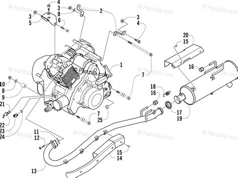 Arctic Cat Atv 2004 Oem Parts Diagram For Engine And Exhaust