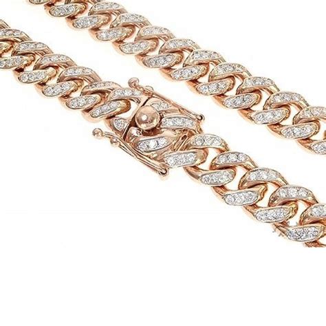 Lenus Special Custom Heavy Solid Rose Gold Miami Cuban Link Chain 20ct