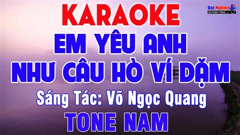 Em Y U Anh Nh C U H V D M Karaoke Tone Nam Nh C S Ng Rumba C C M