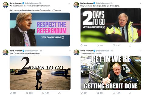 Boris Johnson Has Posted Get Brexit Done More Than 350 Times On Social Media Since Start Of