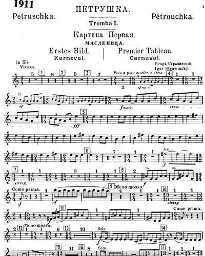 Petrushka Trumpet 1 In Bb And A Sheet Music By Igor Stravinsky Nkoda