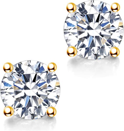 Amazon Moissanite Stud Earrings Ct Mm D Color Vvs Clarity