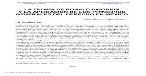 La Teor A De Ronald Dworkin Y La Aplicaci N De Historico Juridicas