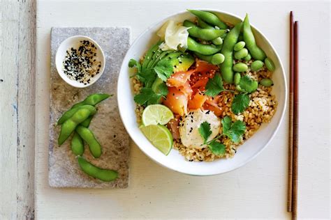 Jamie Olivers Brown Rice And Smoked Salmon Sushi Bowls Recipes