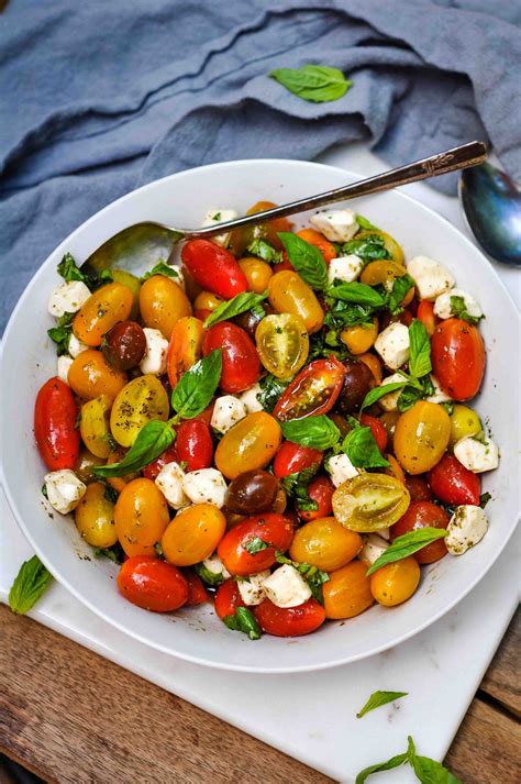 Caprese Salad With Grape Tomatoes And Mini Mozzarella