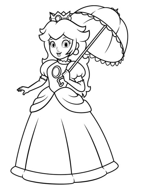 Princesa Peach Para Colorear Y Pintar Imágenes Para Dibujar Gratis