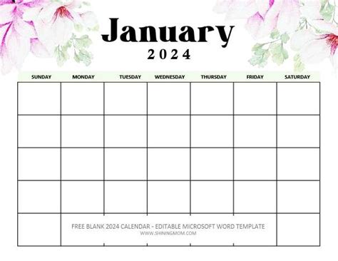 2024 Editable Calendar Free Elise Helenka