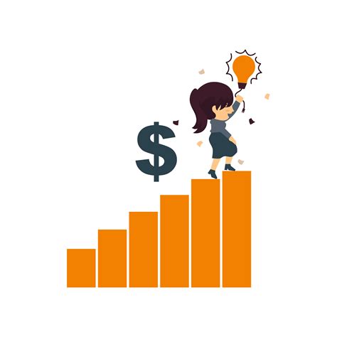 Business Woman with Idea for Increased Revenue 1518168 Vector Art at