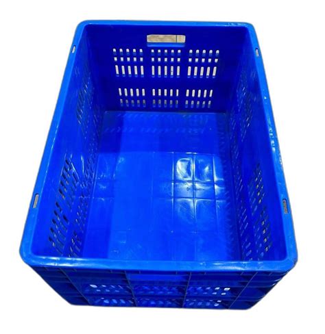 Blue Industrial Plastic Crate Outer Dimension Lxwxh X X