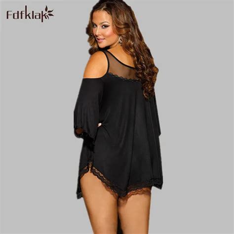 3XL 4XL Summer Sexy Europe Plus Size Nightgowns Women Night Dress ...