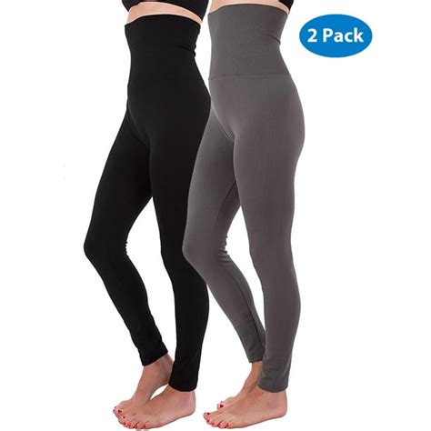 2 Pack High Waist Tummy Control Full Length Legging Compression Top