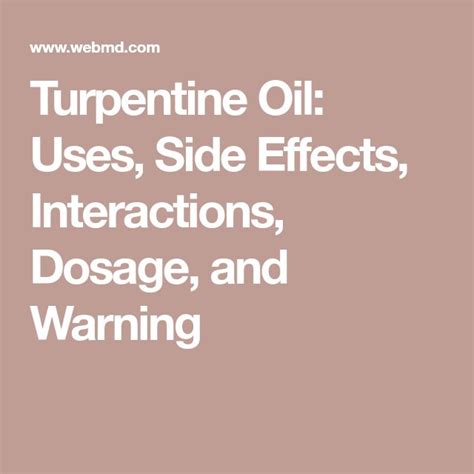 Turpentine Oil: Uses, Side Effects, Interactions, Dosage, and Warning ...